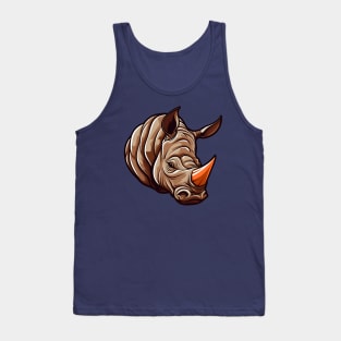 Head of orange horned rhino Tank Top